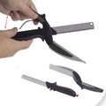 Clever Multipurpose Stainless Steel Kitchen Scissors Food Cutter & Knife with Cutting Board for Slicing Fruit & Vegetables