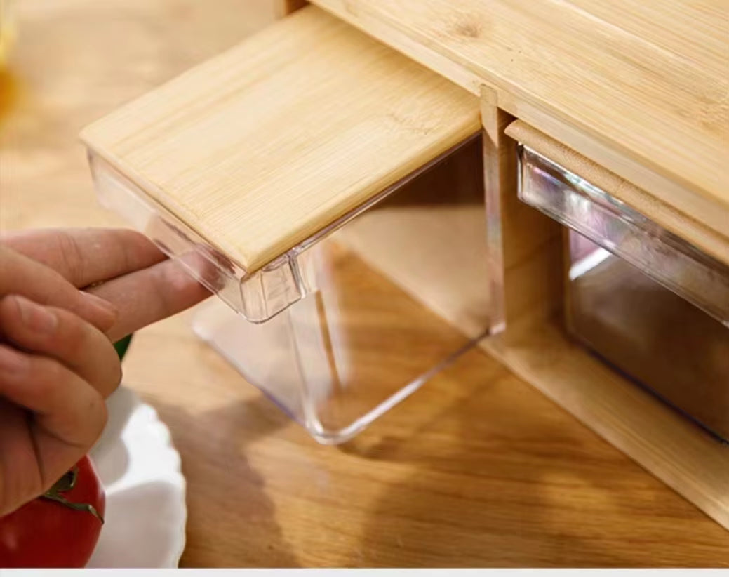 Multifunctional Bamboo Cutting Board with Detachable Storage Containers - Kitchen Organizer for Vegetables, Fruits & Ingredients